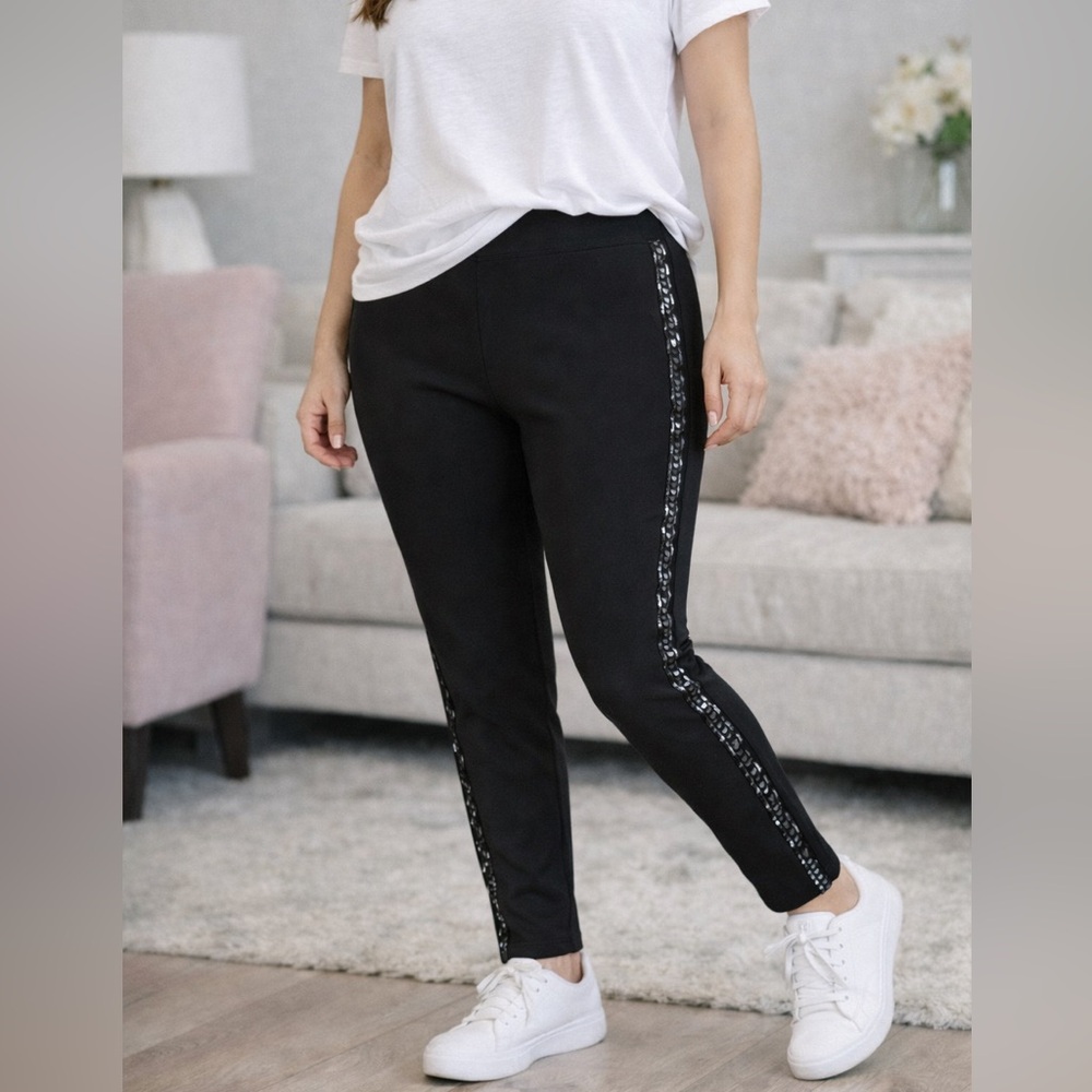 Fire & Fleur Women’s Fleece Lined Sculpting Skinny Leggings Slimming Black 1XL